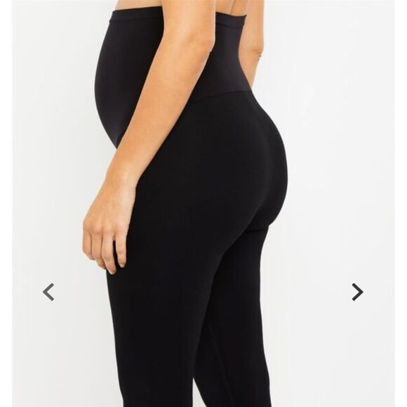 Maternity Leggings Black French Terry Size XS Full Length Thick! - Picture 2 of 10